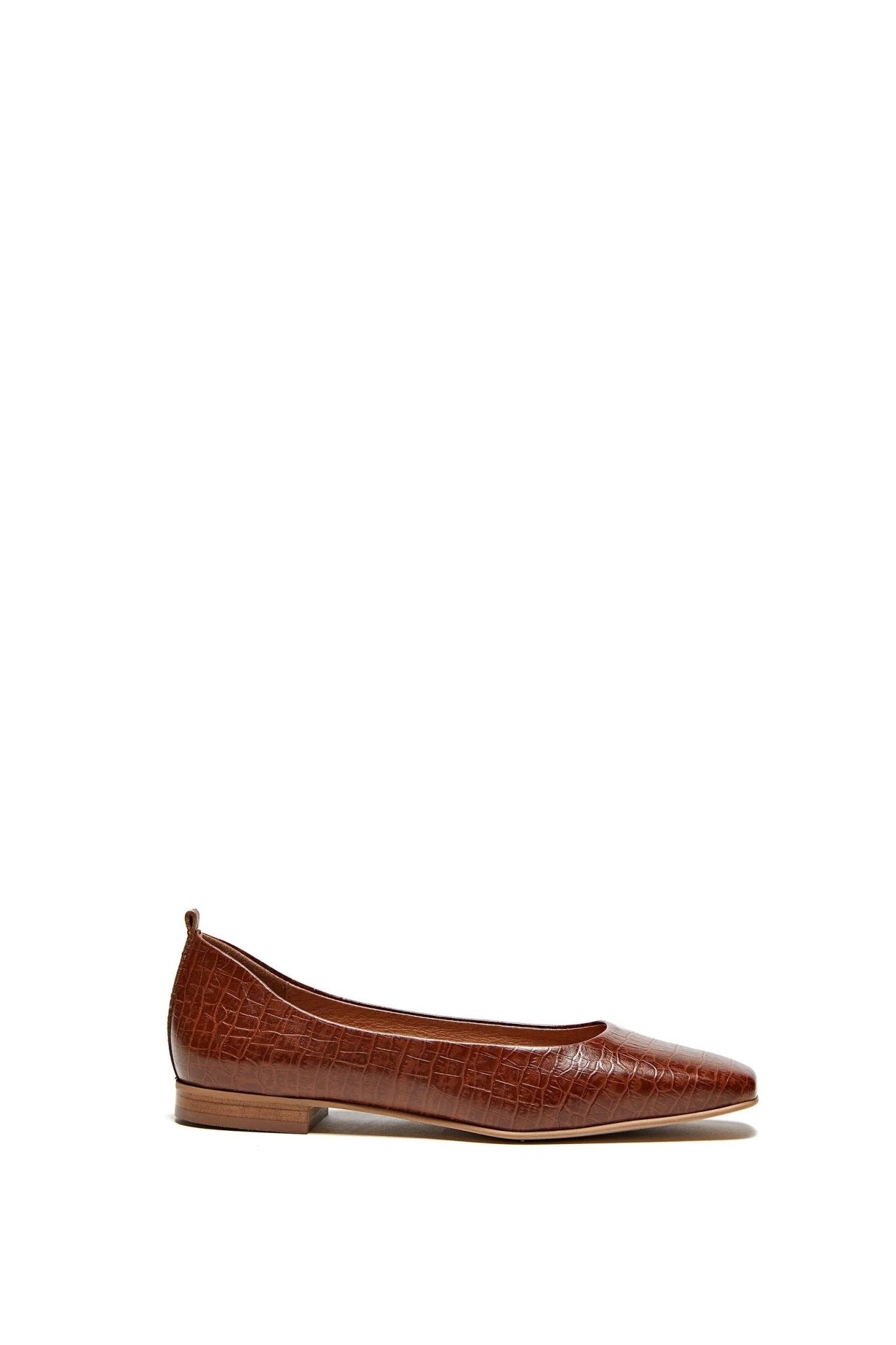 Croco Camel Ballerinas - Sofia Godinho Shoes