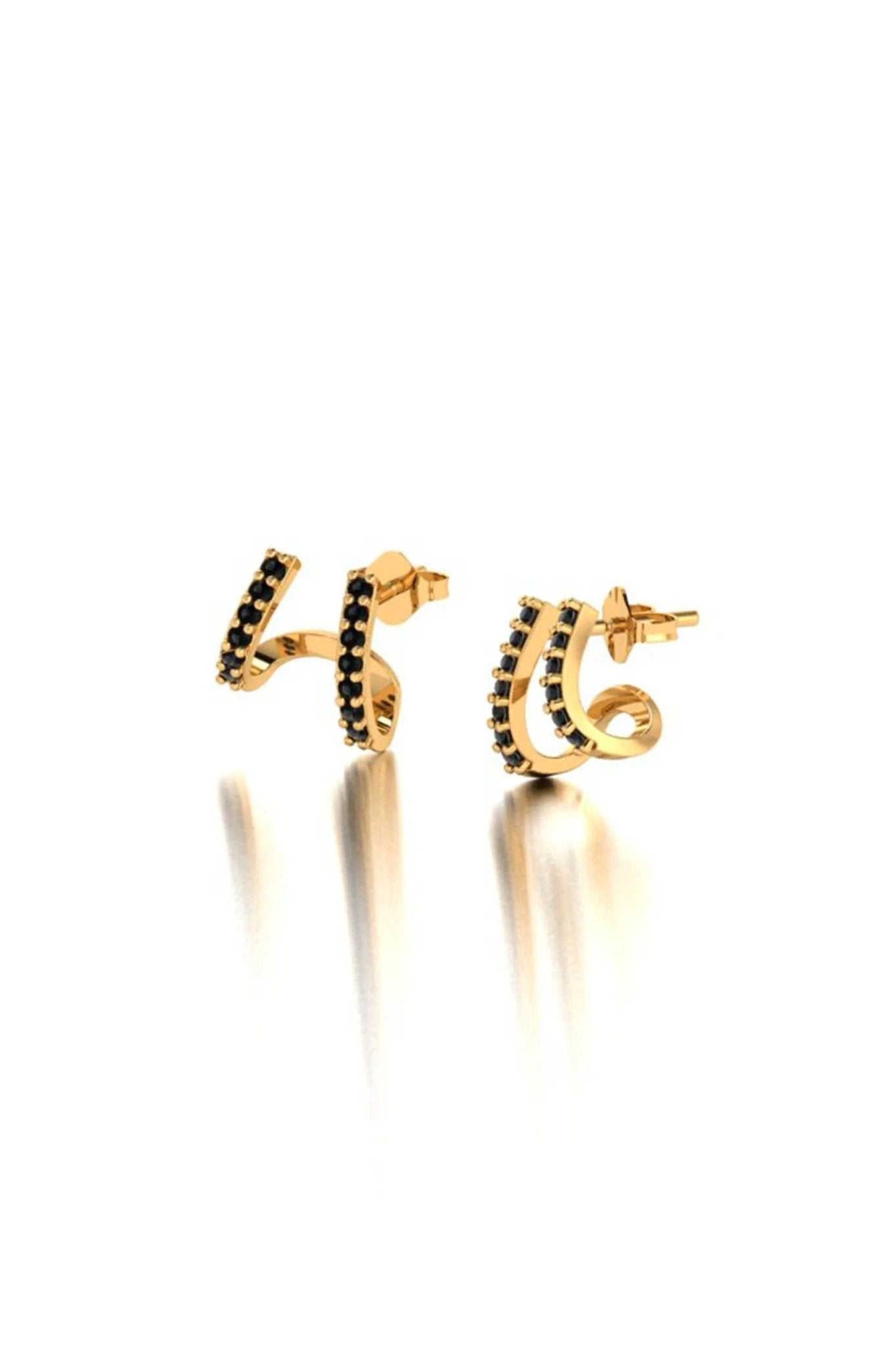 Double Cuff Golden Earrings - Sofia Godinho Earrings