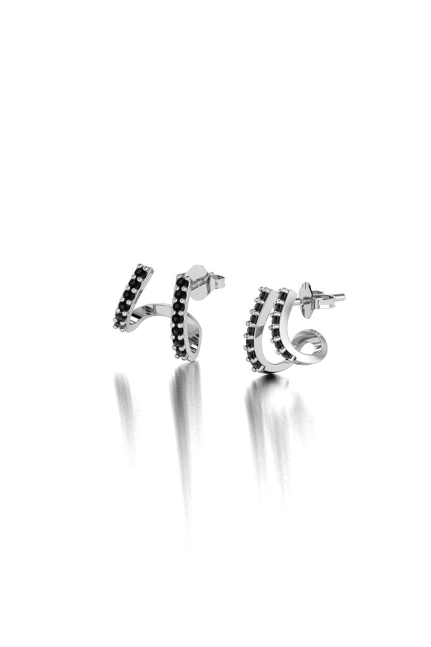 Double Cuff Silver Earrings