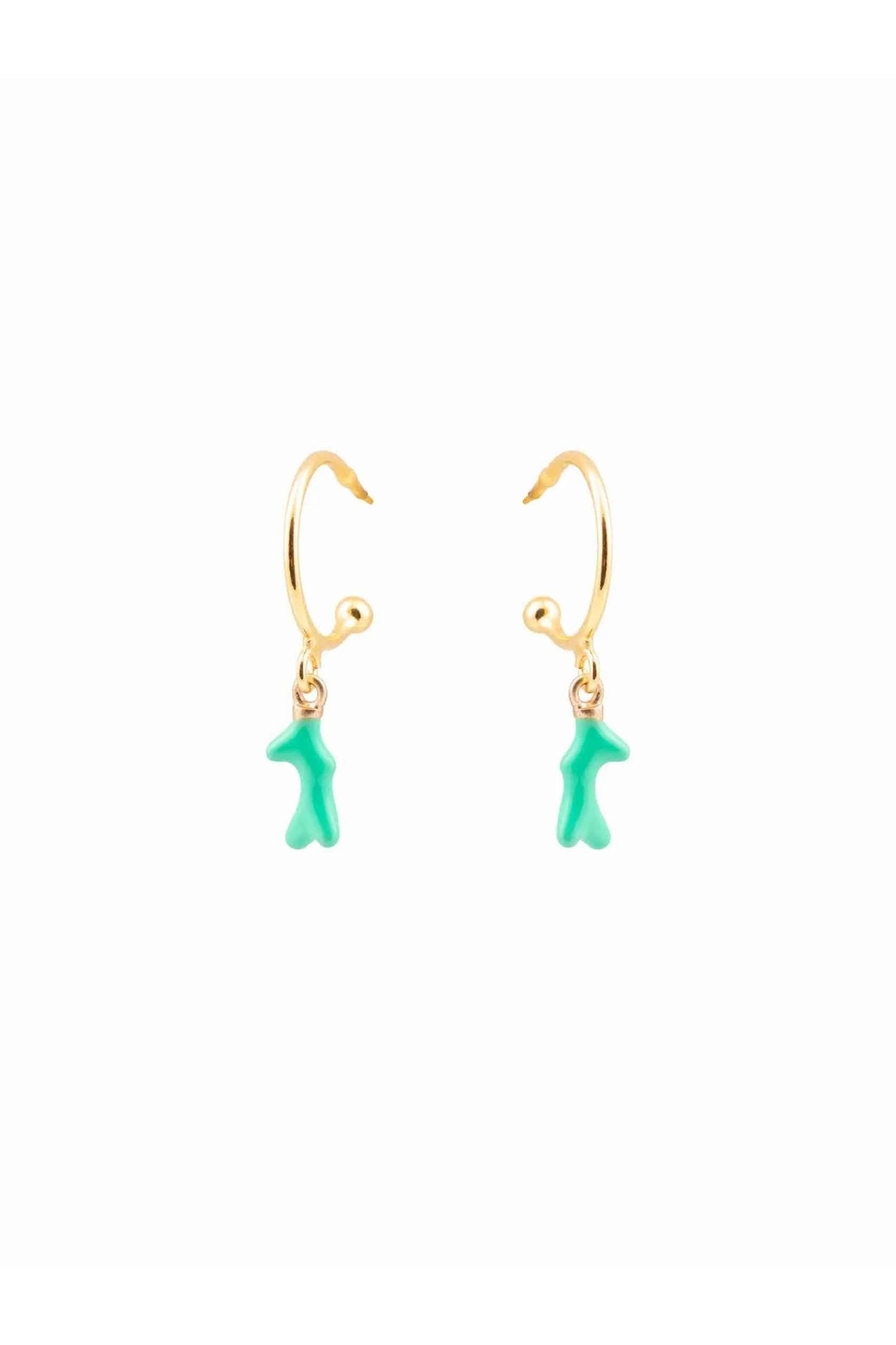 Enamel Coral Hoops - Sofia Godinho Earrings