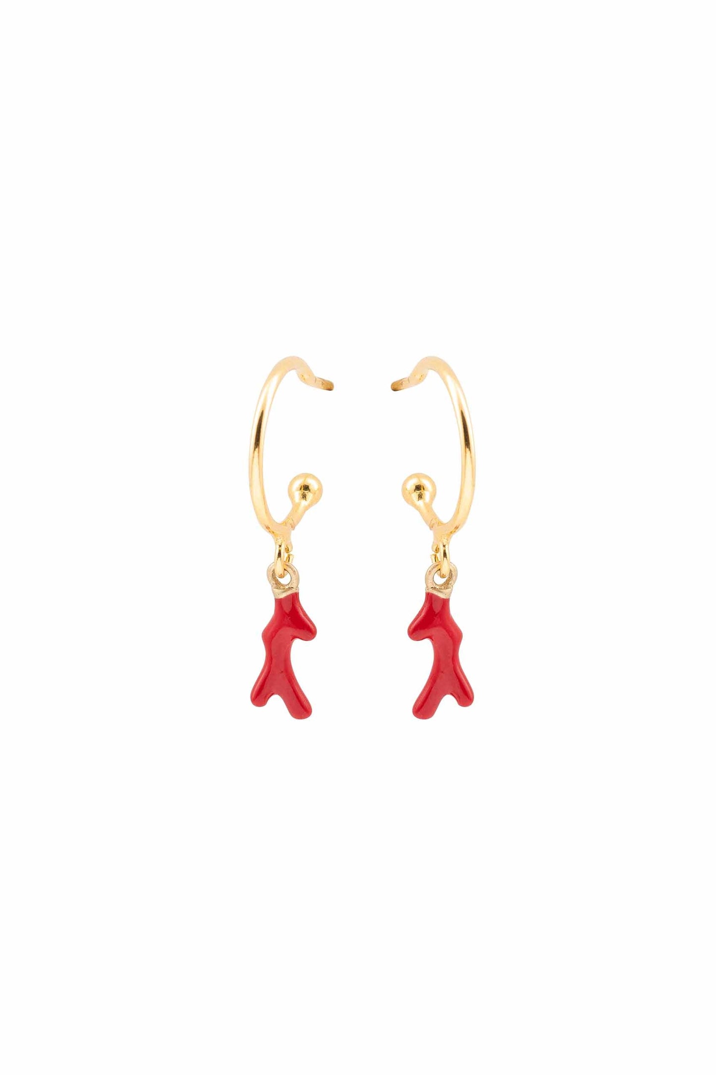 Enamel Coral Hoops - Sofia Godinho