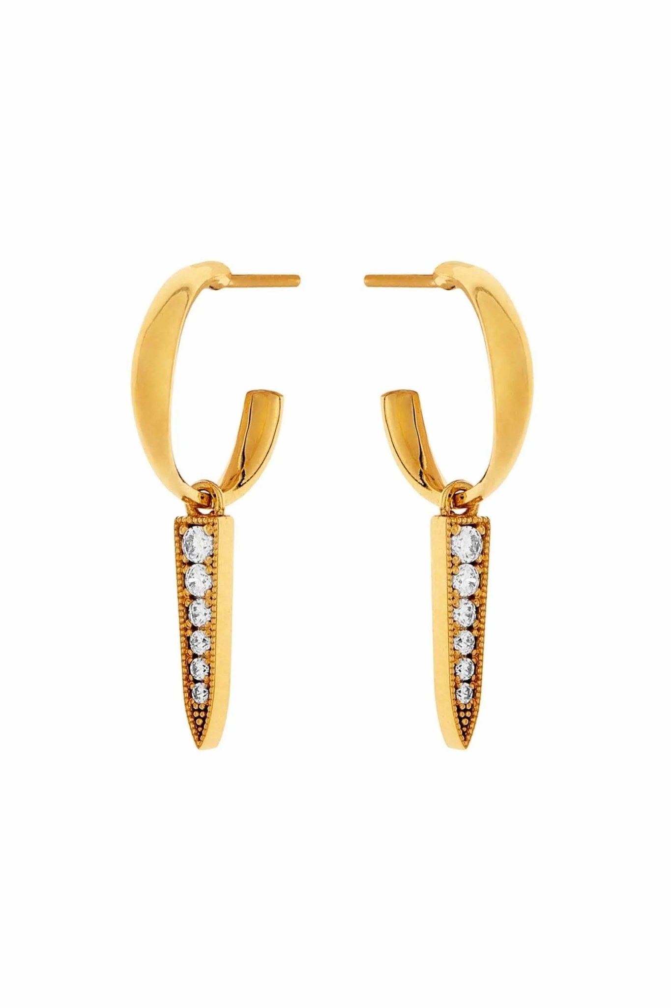 Pavé Spike Hoop Earrings - Sofia Godinho Earrings