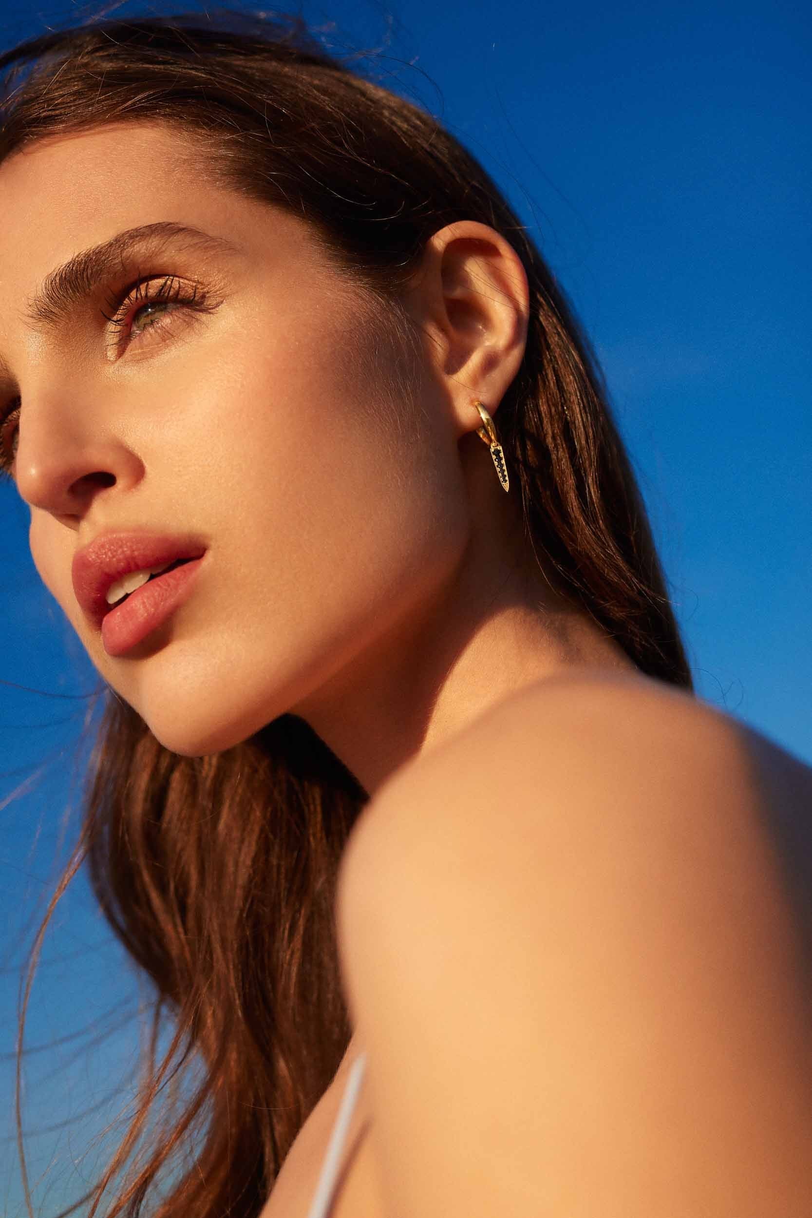 Pavé Spike Hoop Earrings - Sofia Godinho