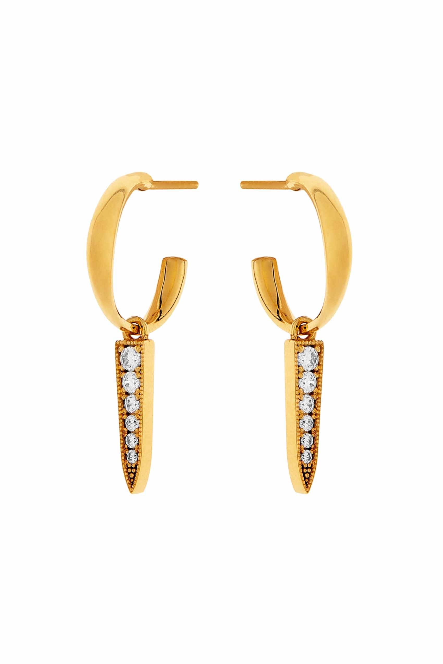 Pavé Spike Hoop Earrings - Sofia Godinho