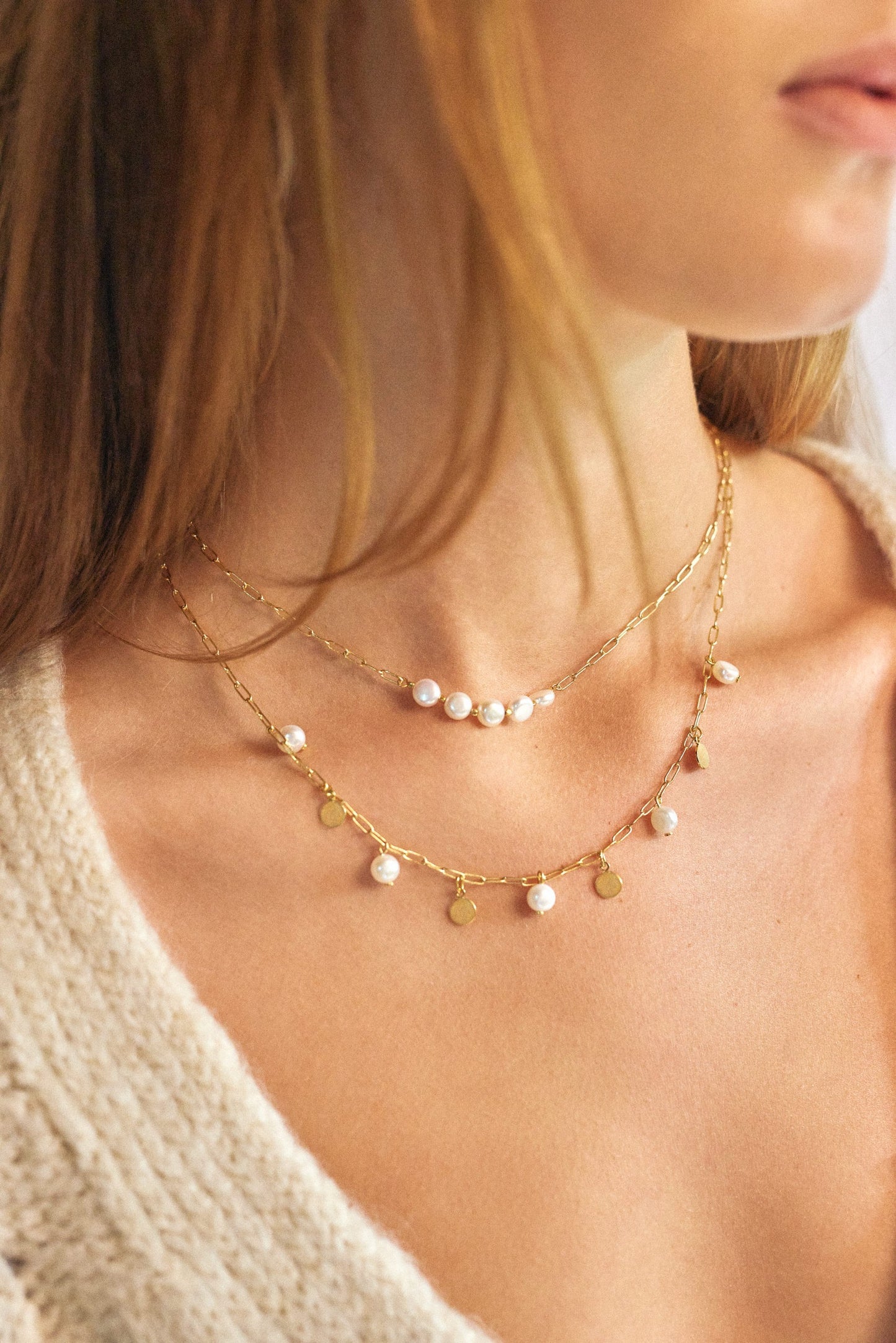 Pearls & Circles Necklace