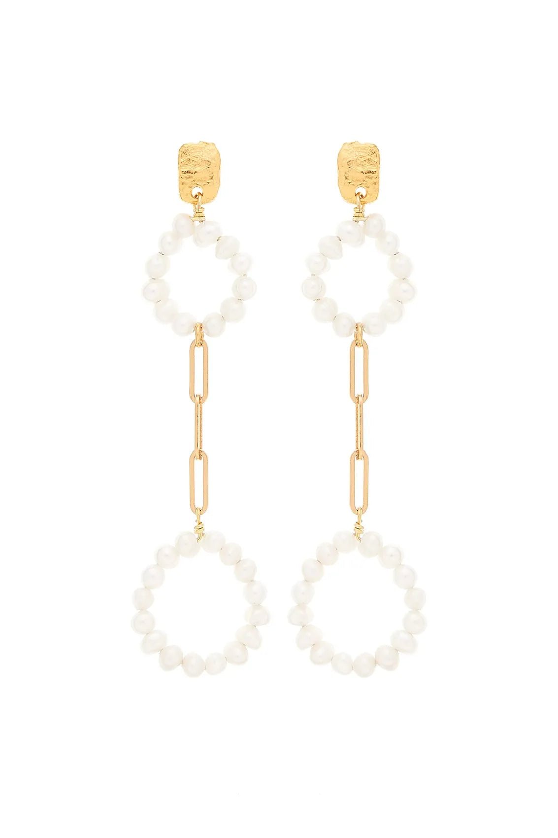 Pearly Circle Double Earrings - Sofia Godinho Earrings