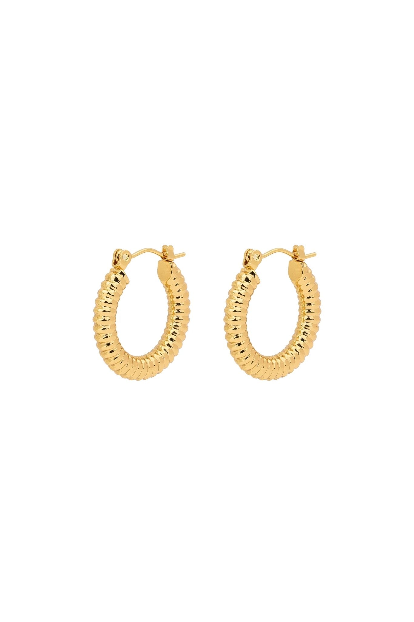 Slim Texture Huggie Hoops - Sofia Godinho Earrings