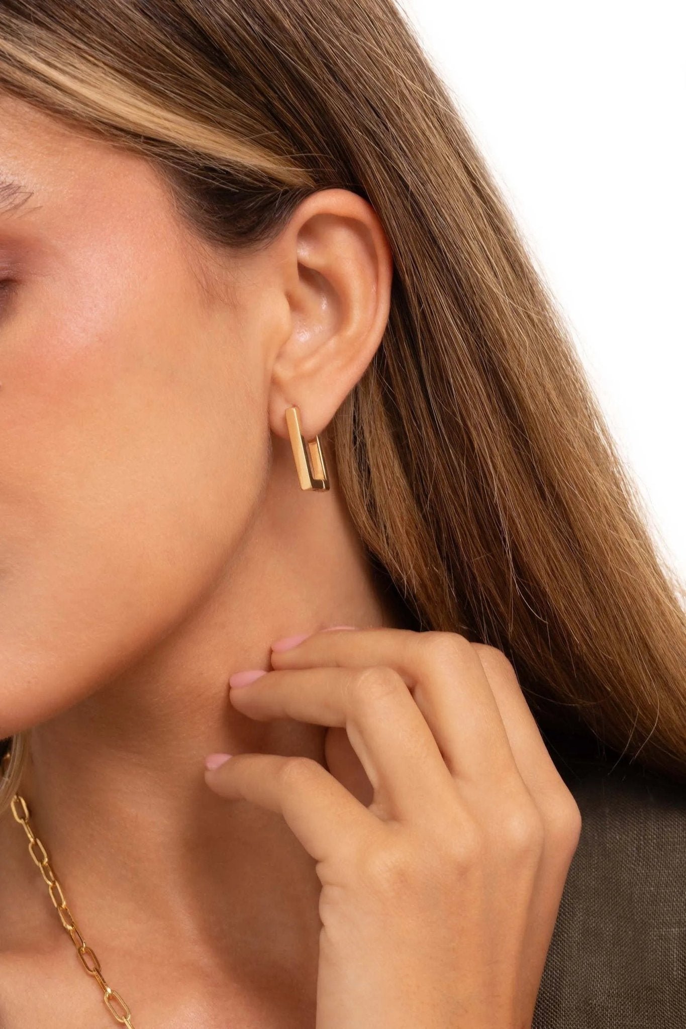 Soho Rectangle Earrings - Sofia Godinho Waterproof