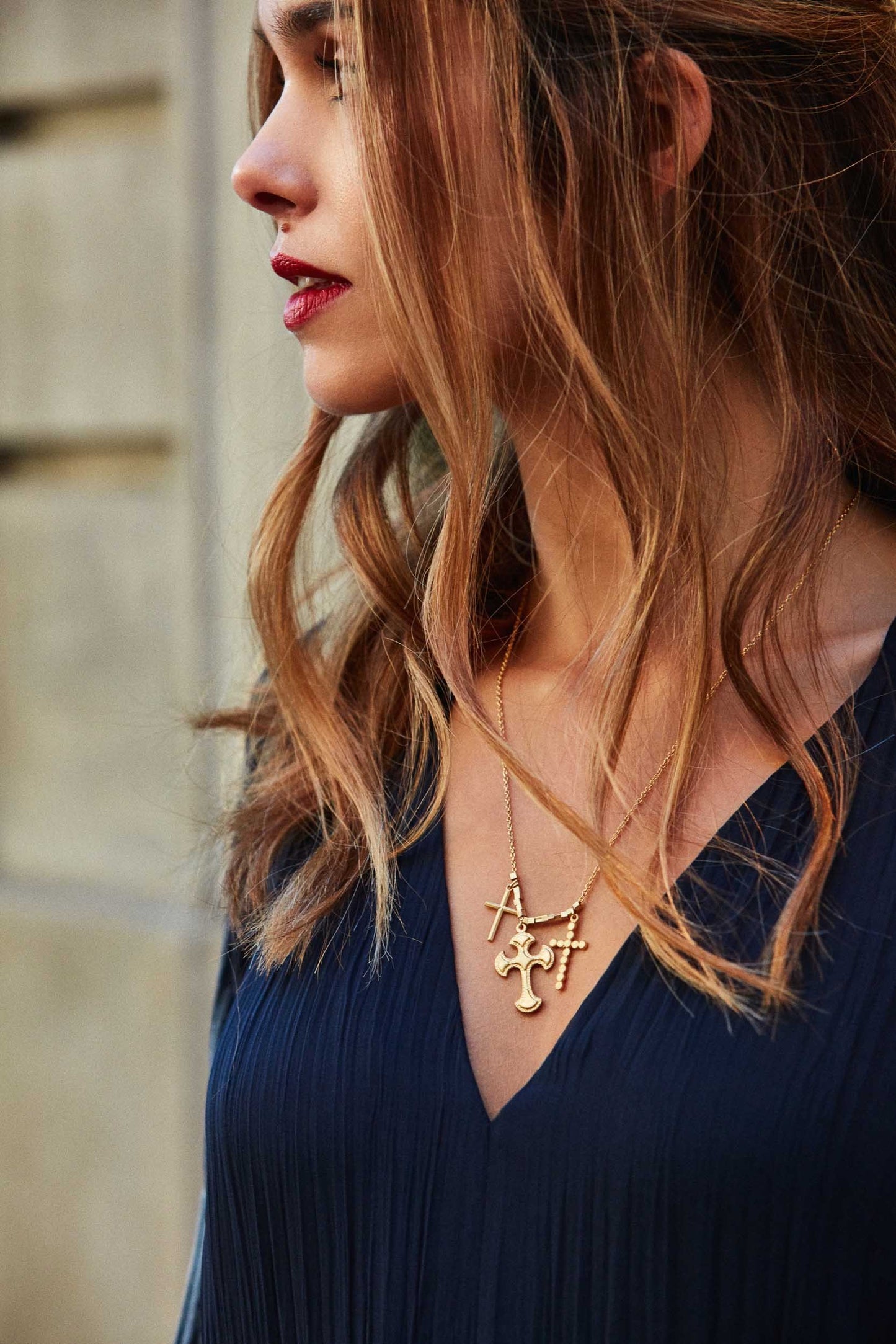 Triple Cross Necklace